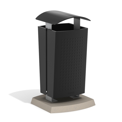 Η μεγάλη χωρητικότητα του Sergel σε συνδυασμό με το όμορφο σχήμα του, το έχουν κάνει πολύ δημοφιλές σε αστικά περιβάλλοντα. Το φαρδύ και χαμηλό άνοιγμα καθιστά δυνατή την απόρριψη ογκωδών απορριμμάτων, όπως κουτιά πίτσας, αλλά δυσκολεύει τα μεγαλύτερα πουλιά να κάθονται στην άκρη. Η πόρτα ανοίγει με ένα τυπικό τριγωνικό κλειδί και η εντελώς κρυμμένη σακούλα απορριμμάτων απελευθερώνεται εύκολα χωρίς περιττό σήκωμα. Το Sergel διατίθεται ως στάνταρ σε μαύρο ή γαλβανισμένο εν θερμώ, αλλά μπορεί επίσης να προσφερθεί σε άλλα χρώματα. Αυτή η παραλλαγή είναι με ανεξάρτητη τοποθέτηση σε μαύρο χρώμα .