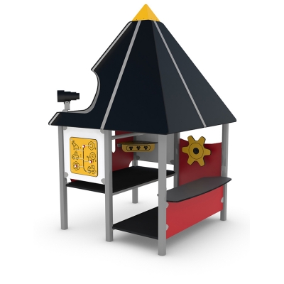 Το Auro είναι μια καλύβα παιχνιδιού, γεμάτη διασκέδαση και δραστηριότητες. Το παιχνίδι προσποίησης ενθαρρύνεται με τον τιμόνι, το τηλεσκόπιο, την κουζίνα και το πάνελ του πειρατικού πλοίου - ιδανικό για τη φαντασία. Η διασκέδαση ενσωματώνεται επίσης με τη μάθηση από το παιχνίδι σε ζευγάρια και τον πίνακα μαθηματικών. Η μονάδα είναι ιδανική για κοινωνική ανάπτυξη!