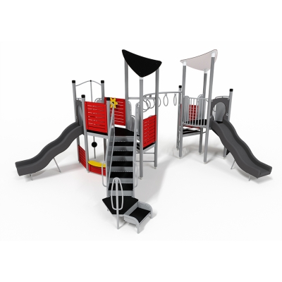 Το UniPlay Shenandoah είναι μια μονάδα σχεδιασμένη για λάτρεις της περιπέτειας όλων των ικανοτήτων. Με τη δομή διπλού πύργου, την πρόσβαση μεταφοράς, τον αναρριχητή με στύλο, την καμπύλη ράμπα αναρρίχησης, τον σύνδεσμο στεφάνης και δύο ανοιχτές τσουλήθρες, με τιμόνι πλοίου για ευφάνταστο παιχνίδι, η διασκέδαση δεν τελειώνει ποτέ. Από κάτω, σας περιμένει μια σειρά από συναρπαστικές στιγμές με το κατάστημα και τα πάνελ παιχνιδιών κάτω από το κατάστρωμα. Έχει σχεδιαστεί με γνώμονα τα διαφορετικά επίπεδα δυσκολίας, εξυπηρετώντας όσους αναζητούν προκλήσεις ενδυνάμωσης του άνω μέρους του σώματος, ενώ προσφέρει πρόσβαση στο έδαφος για παιχνίδια και ένα πάνελ καταστήματος.