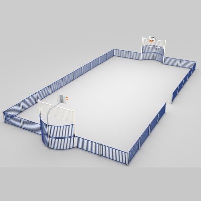 Σταθερά τέρματα ποδοσφαίρου και μπασκέτες . Πάνελ από χάλυβα. Διαστάσεις αγωνιστικού χώρου 20 x 11 μ.