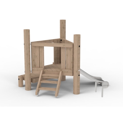 Αυτός ο τριγωνικός πύργος παιχνιδιού έχει σχεδιαστεί για τα μικρότερα παιδιά. Ο πύργος συνδυάζει το παιχνίδι με τις κινητικές δεξιότητες και την προπόνηση δύναμης. Οι δύο επιλογές αναρρίχησης, που αποτελούνται από μια σκάλα και μια πλατφόρμα, προσφέρουν κατάλληλες προκλήσεις για τα μικρά παιδιά, είτε μπουσουλάνε είτε περπατούν. Ελαφρώς υπερυψωμένα από το έδαφος, τα παιδιά μπορούν να απολαύσουν τη θέα πριν κατέβουν την τσουλήθρα.