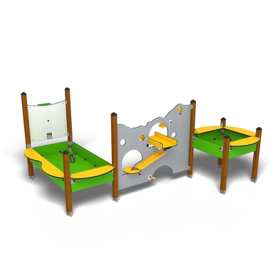 Η αμμοδόχος Lagaoset προσφέρει μια πλούσια και ποικίλη εμπειρία παιχνιδιού με άμμο, με ένα μεγάλο αμμοδοχείο ένα μικρό αμμοδοχείο με κουτάλα άμμου, ένα μεγάλο και ένα μικρό βοηθητικό τραπέζι, ένα μεγάλο διαδραστικό πάνελ άμμου και ένα ανυψωτικό άμμου. Κατάλληλο για σχολεία, νηπιαγωγεία, δημόσιους χώρους και εμπορικές ή ψυχαγωγικές παιδικές χαρές, το Lagaoset ενθαρρύνει τη δημιουργικότητα, την αισθητηριακή εξερεύνηση και την ομαδική εργασία. Τα διαφορετικά ύψη και εξαρτήματα υποστηρίζουν το παιχνίδι χωρίς αποκλεισμούς και βοηθούν τα παιδιά να αναπτύξουν λεπτές κινητικές δεξιότητες, συντονισμό και κοινωνική αλληλεπίδραση σε ένα διεγερτικό και ενδιαφέρον εξωτερικό περιβάλλον. Τα υπερυψωμένα αμμοδοχεία παρέχουν ευκολότερη πρόσβαση για χρήστες αναπηρικών αμαξιδίων, υποστηρίζοντας πιο συμπεριληπτικό παιχνίδι. Οι χρωματικές αντιθέσεις που χρησιμοποιούνται σε αυτόν τον συνδυασμό βοηθούν επίσης στη βελτίωση της ορατότητας για παιδιά με προβλήματα όρασης.