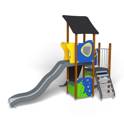 Το UniMini Viken είναι μια συμπαγής, αλλά γεμάτη χαρακτηριστικά μονάδα παιχνιδιού, σχεδιασμένη για παιδιά ηλικίας 3-5 ετών. Περιλαμβάνει δύο καταστρώματα πύργου προσβάσιμα από μια απαιτητική ράμπα αναρρίχησης ή εύκολα προσβάσιμα σκαλοπάτια, που οδηγούν σε μια διασκεδαστική κυματιστή τσουλήθρα που προσθέτει ενθουσιασμό σε κάθε κατάβαση. Ένα παιχνίδι περιστρεφόμενου λαβυρίνθου προκαλεί τα μικρά μυαλά, ενώ το δίχτυ αιώρας κάτω από το κατάστρωμα προσφέρει ένα άνετο σημείο για ξεκούραση ή χαλαρό παιχνίδι. Οι δραστηριότητες στο επίπεδο του εδάφους εξασφαλίζουν διασκέδαση χωρίς αποκλεισμούς για όλες τις ικανότητες, προωθώντας τη σωματική, γνωστική και κοινωνική ανάπτυξη. Με την έξυπνη διάταξη και τον ζωντανό σχεδιασμό του, το UniMini Viken προσφέρει μια ποικιλία από συναρπαστικές εμπειρίες παιχνιδιού σε ένα μικρό μέγεθος, ιδανικό για εξερεύνηση από την πρώιμη παιδική ηλικία.