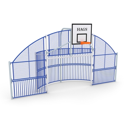 Το Arena Indiana είναι μια ανθεκτική, αντιβανδαλιστική μονάδα πολλαπλών αθλημάτων που συνδυάζει τέρματα ποδοσφαίρου, τέρματα χάντμπολ και μπασκέτα, καθιστώντας την ιδανική για σχολικές αυλές και πάρκα. Ο σχεδιασμός του περιλαμβάνει δοκάρια τέρματος, αψίδα τέρματος, πλαϊνά πάνελ και πλαίσιο πρόσβασης, προωθώντας το κοινωνικό και ενεργό παιχνίδι. Τα πλαϊνά πάνελ βοηθούν στον περιορισμό των χαμένων σουτ, μειώνοντας την ανάγκη για κυνηγητό μπάλες. Ιδιαίτερα δημοφιλές σε παιδιά προεφηβικής και πρώιμης εφηβείας, το Indiana Arena υποστηρίζει τον συντονισμό χεριού-ματιού και προάγει τη σωματική ανάπτυξη, δημιουργώντας έναν ιδανικό χώρο για άσκηση και κοινωνική αλληλεπίδραση.