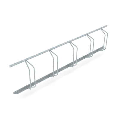 Η βάση ποδηλάτων Dorado έχει σχεδιαστεί για να συγκρατεί με ασφάλεια τα ποδήλατα στη θέση τους, μειώνοντας τον κίνδυνο κλοπής και τυχαίας ζημιάς. Η βάση διαθέτει μεμονωμένες υποδοχές όπου οι ποδηλάτες μπορούν να κλειδώνουν τα ποδήλατά τους χρησιμοποιώντας τους προτιμώμενους μηχανισμούς κλειδώματος, παρέχοντας ηρεμία και προστασία. Η βάση ποδηλάτων Dorado μπορεί να τοποθετηθεί με ασφάλεια σε τοίχους από σκυρόδεμα ή τούβλα, εξασφαλίζοντας σταθερότητα και ανθεκτικότητα. Η βάση μπορεί να εγκατασταθεί σε διάφορες διαμορφώσεις για να φιλοξενήσει διαφορετικό αριθμό ποδηλάτων, καθιστώντας την προσαρμόσιμη στις συγκεκριμένες ανάγκες της τοποθεσίας. Αυτή η παραλλαγή προσφέρει πέντε ρυθμιζόμενες θέσεις για ποδήλατα σε γαλβανισμένο μεταλλικό πλαίσιο.