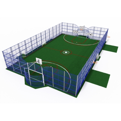 Το Boston Arena παρέχει ένα εξαιρετικό περιβάλλον πολλαπλών αθλημάτων που λατρεύουν τα παιδιά όλων των ηλικιών. Με έναν χώρο παιχνιδιού 24x15 μ., φιλοξενεί πολλούς παίκτες και υποστηρίζει δραστηριότητες όπως μπάσκετ, χάντμπολ, ποδόσφαιρο και φλόρμπολ, με επιπλέον χώρους εξάσκησης στο εξωτερικό. Το στάδιο διαθέτει τμήματα πολλαπλών τερμάτων, μίνι τέρματα, πάνελ δεξιοτήτων και μπασκέτες, προωθώντας τόσο το κοινωνικό όσο και το ενεργό παιχνίδι. Ο ανθεκτικός στις καιρικές συνθήκες σχεδιασμός του περιλαμβάνει πλαϊνά πάνελ ύψους 4 μέτρων για να διατηρούνται οι μπάλες στο παιχνίδι, πύλη εισόδου και καθίσματα θεατών με χαλαρή πλάτη. Πλήρως προσαρμόσιμο για να καλύψει τις ανάγκες σας, το γήπεδο Boston Arena προωθεί την συμπεριληπτική άσκηση ανάπτυξης δεξιοτήτων για ολόκληρη την κοινότητα.