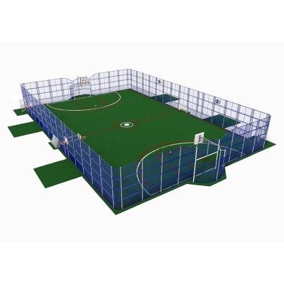 Το New York Arena είναι ένα μεγάλο πολύ-αθλητικό γήπεδο 30x20 μ., σχεδιασμένο για όλες τις ηλικίες. Με καμπύλες γωνίες, ένα τμήμα πολλαπλών τερμάτων με δύο μπασκέτες και ταμπλό, καθώς και έξι μπασκέτες προπόνησης (τέσσερις εξωτερικά), υποστηρίζει διάφορα αθλήματα και κοινωνικές συναναστροφές. Ανθεκτική στις καιρικές συνθήκες, η αρένα περιλαμβάνει δύο μίνι τέρματα, πλευρικούς τοίχους ύψους 4 μέτρων για να διατηρούνται οι μπάλες στο παιχνίδι και πύλες εισόδου σε κάθε άκρο για ασφαλή πρόσβαση. Προσαρμόσιμο ώστε να ταιριάζει στο εξωτερικό σας περιβάλλον, η New York Arena προσφέρει έναν ευέλικτο και ελκυστικό χώρο για κοινοτικά αθλήματα και δραστηριότητες.