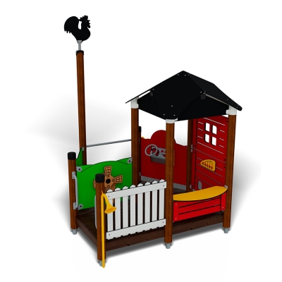 Το UniPlay Bonden είναι μια απολαυστική παιδική χαρά με θέμα το αγρόκτημα που φέρνει τη γοητεία της υπαίθρου σε κάθε χώρο παιχνιδιού. Μικρό αλλά γεμάτο χαρακτήρα, προσφέρει στα μικρά παιδιά έναν διασκεδαστικό χώρο για να εξερευνήσουν και να συμμετάσχουν σε ευφάνταστο παιχνίδι ρόλων. Στην καρδιά αυτής της μονάδας βρίσκεται ένας πάγκος καταστήματος, ιδανικός για παιχνίδι προσποίησης όπου τα μικρά παιδιά μπορούν να παίξουν ως αγρότες που πουλάνε αγαθά ή να διατηρούν τον δικό τους πάγκο στην αγορά. Σκαρφαλωμένος στην κορυφή, ένας χαρούμενος κόκορας προσθέτει μια παιχνιδιάρικη αίσθηση αγροκτήματος, κάνοντας τη δομή ακόμα πιο φιλόξενη. Το UniPlay Bonden παρέχει έναν ασφαλή και συναρπαστικό χώρο όπου τα παιδιά μπορούν να εξερευνήσουν και να απολαύσουν ατελείωτη διασκέδαση σε ένα περιβάλλον εμπνευσμένο από το αγρόκτημα. Ιδανικό για σχολεία, παιδικές χαρές και εμπορικούς προορισμούς διακοπών.