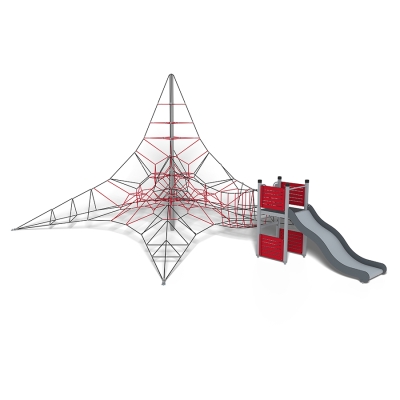 Ο συνδυασμός του διχτυού δραστηριοτήτων 6 μέτρων με το UniPlay ανοίγει έναν κόσμο όπου η παιδική φαντασία μπορεί να πετάξει στα ύψη! Ένα βουνό, ένα κάστρο, ένα γιγάντιο δέντρο. Οι δυνατότητες δημιουργικότητας με τις ατελείωτες χωρικές και φυσικές προκλήσεις του διχτυού δραστηριοτήτων συνδυάζονται με μια συναρπαστική γέφυρα από σχοινί καθώς τα παιδιά κατευθύνονται προς τον πύργο πριν κατέβουν την τσουλήθρα για να ξεκινήσουν την επόμενη περιπέτειά τους.