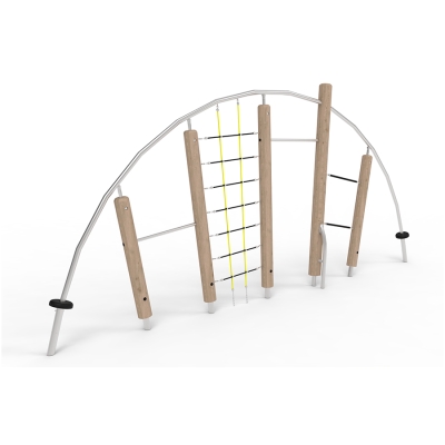 Το SUN ARC φέρνει απλό και κομψό σχεδιασμό στους αστικούς χώρους. Συνδυάζει τη ζεστασιά του ξύλου robinia με την κομψότητα του χάλυβα για να προσφέρει μια ελκυστική πρόκληση. Το SUN ARC διαθέτει διάφορες προκλήσεις αναρρίχησης και σημεία εισόδου, ένα στενό κάθετο δίχτυ αναρρίχησης, σκαλοπάτια, μπάρα σκαλοπατιών και σχοινιά ισορροπίας. Η καμπύλη ατσάλινη αψίδα και οι δύο μπάρες αναδίπλωσης ενθαρρύνουν τα παιδιά να κρέμονται και να αιωρούνται. Όλες οι δραστηριότητες ενισχύουν τις κινητικές δεξιότητες, τη δύναμη, την ισορροπία και τον συντονισμό. Σχεδιασμένο με γνώμονα την κομψότητα, το SUN ARC ξεχωρίζει για την αισθητική του και τη διασκέδαση που προσφέρει. Είναι ένας κοινωνικός χώρος όπου τα παιδιά μπορούν να περνούν χρόνο, να συγκεντρώνονται για να εξερευνήσουν και να βοηθούν το ένα το άλλο να φτάνουν σε νέα ύψη. Ανθεκτικό, κομψό και με τις πολλές επιλογές παιχνιδιού του, αποτελεί μια εξαιρετική επιλογή για μια παιδική χαρά στην πόλη.