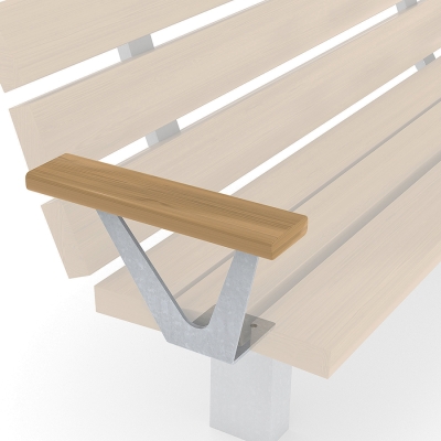 Μπράτσα που ταιριάζουν στα παγκάκια πάρκου Gripenberg και Djurgården. Ένα μπράτσο ενισχύει την άνεση και μπορεί να αποτελέσει χρήσιμο βοήθημα όταν κάθεστε ή στέκεστε όρθιοι. Πωλούνται σε ζεύγη. Διατίθενται σε χρώματα πράσινο/γαλβανισμένο και καφέ/γαλβανισμένο για να ταιριάζουν με το χρώμα του παγκακιού . Αυτή η παραλλαγή είναι καφέ με γαλβανισμένο φινίρισμα.