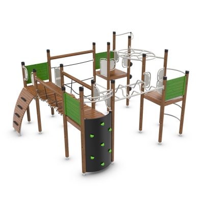 Το UniPlay Asunden είναι μια ανοιχτή, δυναμική παιδική χαρά σχεδιασμένη για παιδιά ηλικίας 5-12 ετών, η οποία διαθέτει τέσσερις πύργους που συνδέονται με γέφυρες και συνδέσμους αναρρίχησης που προάγουν το συνεχές, περιπετειώδες παιχνίδι. Με πολλαπλά απαιτητικά στοιχεία αναρρίχησης - όπως ράμπα, σκάλες και τοίχους - τα παιδιά μπορούν να έχουν πρόσβαση στους πύργους με ποικίλους συναρπαστικούς τρόπους. Ο ανοιχτός σχεδιασμός του ενθαρρύνει την κίνηση, την εξερεύνηση και τα παιχνίδια φαντασίας, ενώ παράλληλα υποστηρίζει τη σωματική ανάπτυξη μέσω προκλήσεων δύναμης και συντονισμού. Ιδανικό για ενεργητικά παιδιά που αναζητούν περιπέτεια, το UniPlay Asunden προσφέρει μια δυναμική και συναρπαστική εμπειρία παιχνιδιού που κρατά τα παιδιά σε αναρρίχηση, ισορροπία και αλληλεπίδραση από κάθε γωνία. Ένα τολμηρό κεντρικό κομμάτι για κάθε σύγχρονη παιδική χαρά.