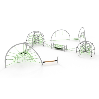 Πηγαίνετε σε μια αποστολή στα θαύματα του κόσμου, αλλά βεβαιωθείτε ότι είστε έτοιμοι να αντιμετωπίσετε όλες τις προκλήσεις που μπορεί να φέρει αυτό. Η μεγαλύτερη διαμόρφωση προσφέρει όλα τα επίπεδα πρόκλησης για αναρρίχηση, σύρσιμο και ενδυνάμωση. Συν μεσαίου προς υψηλό επίπεδο ισορροπία. Αποτελείται από τις NRG μονάδες Atlas, Galdhøpiggen &amp; Kebnekaise, Funnel Web, Everglades, Cheddar Gorge, Niagra Falls, Triangle Net, Jungle Rope &amp; Single Ropes.