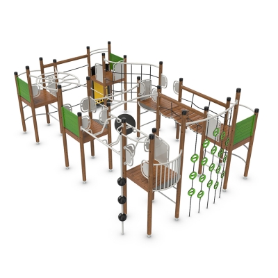 Το UniPlay Eggegrund είναι μια μονάδα παιδικής χαράς υψηλής ενέργειας σχεδιασμένη για παιδιά ηλικίας 5-12 ετών, η οποία διαθέτει έξι πύργους που συνδέονται με μια ποικιλία δυναμικών στοιχείων αναρρίχησης και σύνδεσης. Από γέφυρες από σχοινιά και σκάλες μέχρι δίχτυα και προκλήσεις ισορροπίας, κάθε σύνδεση ενθαρρύνει τη συνεχή κίνηση και την περιπέτεια. Ο πολυεπίπεδος σχεδιασμός του προωθεί το ενεργό παιχνίδι σε όλο το σώμα, βοηθώντας τα παιδιά να αναπτύξουν δύναμη, συντονισμό και αυτοπεποίθηση. Η απρόσκοπτη ροή μεταξύ των πύργων διατηρεί τον ενθουσιασμό, υποστηρίζοντας παιχνίδια φαντασίας και κοινωνική αλληλεπίδραση. Με ατελείωτες διαδρομές για εξερεύνηση και προκλήσεις για κατάκτηση, το UniPlay Eggegrund προσφέρει ασταμάτητη διασκέδαση, καθιστώντας το ιδανικό κεντρικό στοιχείο για ενεργητικούς, γεμάτους παιχνίδι εξωτερικούς χώρους.