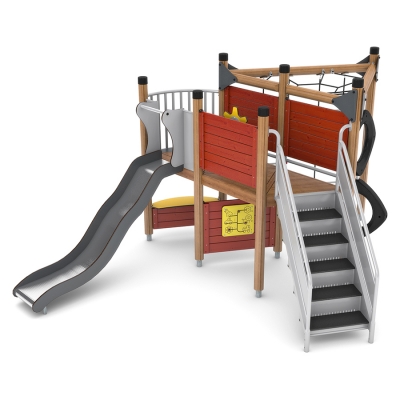 Μια συμπαγής κατασκευή, βελτιστοποιώντας τον χώρο, η Hemba προσφέρει ένα ευρύ φάσμα λειτουργιών παιχνιδιού, με καλή ισορροπία μεταξύ εύκολων διαδρομών και σωματικών προκλήσεων. Μικρότερα και λιγότερο ικανά παιδιά μπορούν να κάνουν μια ομαλή ανάβαση στο πάνω κατάστρωμα μέσω της απλής, φαρδιάς σκάλας και να ολοκληρώσουν το ταξίδι τους με μια συναρπαστική βόλτα στην κυματιστή τσουλήθρα. Το άλλο μισό της κατασκευής είναι πιο περιπετειώδες και ενθαρρύνει τα παιδιά να αναπτύξουν τον συντονισμό χεριού-ματιού και ποδιού-ματιού, καθώς και τη δύναμη και την ισορροπία. Χρήστες από όλες τις ηλικίες και ικανότητες μπορούν στη συνέχεια να συγκεντρωθούν στους μικρούς χώρους στο ισόγειο για να συνομιλήσουν στον πάγκο του καταστήματος, να παίξουν παιχνίδια και να μοιραστούν τα πρόσφατα επιτεύγματά τους!