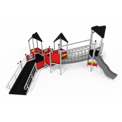 Το UniPlay Sequoia έχει σχεδιαστεί για συναρπαστικές και ολοκληρωμένες εμπειρίες παιχνιδιού. Η πρόσβαση για αναπηρικά αμαξίδια καλωσορίζει όλους σε έναν χώρο παιχνιδιών χαμηλού καταστρώματος, γεμάτο δραστηριότητες, όπως κουζίνα, πάνελ οδήγησης και περισσότερα διασκεδαστικά παιχνίδια που περιμένουν να τα ανακαλύψετε. Η αναρρίχηση στο πάνελ σύνδεσης με δίχτυ οδηγεί στον δεύτερο πύργο με μια τσουλήθρα, επίσης προσβάσιμη μέσω εύκολης μεταφοράς. Κάθε στοιχείο είναι εύκολα προσβάσιμο, με παιχνίδια στο επίπεδο του εδάφους με σωλήνες ομιλίας και ένα πάνελ καταστήματος, διασφαλίζοντας ότι όλοι μπορούν να συμμετάσχουν στη διασκέδαση.