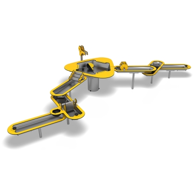 Το Storforsen είναι το μεγαλύτερο συνδυαστικό και πιο συναρπαστικό σύστημα παιχνιδιού με νερό στη σειρά, που διαθέτει οκτώ διαδραστικά στοιχεία: Βρύση, Τριγωνικό Τραπέζι με υδρορροή , Κανάλι με Τροχό, Κανάλι με Σκαλοπάτια, Κανάλι Υδρορροής, Κανάλι με Φτυάρι και δύο Κανάλια με Πώμα Αποστράγγισης. Σχεδιασμένο για έως και 15 παιδιά, προσφέρει βελτιωμένη αξία παιχνιδιού, προωθώντας τη συνεργασία, τη δημιουργικότητα και την πρακτική ανακάλυψη. Κατάλληλο για σχολεία, νηπιαγωγεία, δημόσια πάρκα και εμπορικές ή ψυχαγωγικές παιδικές χαρές, το Storforsen είναι κατασκευασμένο από ανθεκτικά στις καιρικές συνθήκες υλικά και υποστηρίζει τόσο τη σωματική όσο και τη γνωστική ανάπτυξη μέσω του καθηλωτικού παιχνιδιού με νερό. Όλα τα στοιχεία είναι κατασκευασμένα από ανθεκτικό HPL, πλαστικό και ανοξείδωτο ατσάλι, συμπεριλαμβανομένων των συνδετήρων, καθιστώντας το κατάλληλο για μακροχρόνια χρήση σε υγρές ή απαιτητικές συνθήκες. Ο σχεδιασμός επιτρέπει επίσης την εύκολη πρόσβαση, εξασφαλίζοντας παιχνίδι χωρίς αποκλεισμούς και φιλικό προς το χρήστη. Το Τριγωνικό Τραπέζι με υδρορροή έχει την επιλογή προσθήκης επιπλέον Κουβάδων Νερού (κουτάλες) (έως 3 το πολύ ανά τραπέζι) για επιπλέον διασκέδαση και αξία παιχνιδιού.