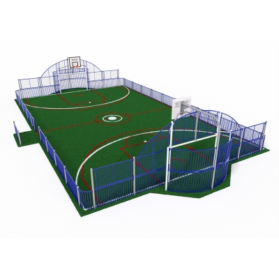 Το Michigan Arena είναι μια ανθεκτική, αντιβανδαλιστική πολύ-αθλητική εγκατάσταση με χώρο παιχνιδιού 20x12 μ., ιδανική για πάρκα, σχολεία, κέντρα πόλεων και αθλητικούς συλλόγους. Με στρογγυλεμένες γωνίες σε επαγγελματικό στιλ σταδίου, είσοδο σικειν , πλαϊνά πάνελ ύψους 1 μέτρου και πάνελ ύψους 2 μέτρων, δημιουργεί ένα φιλόξενο περιβάλλον για μεγαλύτερα παιδιά και νεαρούς εφήβους. Εξοπλισμένο με τμήματα τέρματος και εσωτερικές μπασκέτες ενθαρρύνει την κοινωνική αλληλεπίδραση και βοηθά στην ανάπτυξη αθλητικών δεξιοτήτων μέσω ενεργού παιχνιδιού και φιλικού ανταγωνισμού. Προσαρμόσιμο στον εξωτερικό σας χώρο, το Michigan Arena προωθεί τη διασκέδαση, την άσκηση και τη συμμετοχή της κοινότητας.