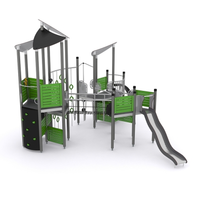 Το UniPlay Nycco είναι η απόλυτη παιδική χαρά περιπέτειας για παιδιά ηλικίας 5 ετών και άνω, που συνδυάζει την συμπερίληψη με συναρπαστικές ευκαιρίες παιχνιδιού. Διαθέτοντας πολλαπλές μονάδες αναρρίχησης, βοηθά στην ανάπτυξη της δύναμης, του συντονισμού χεριού-ματιού και του συντονισμού ποδιού-ματιού. Μετά από μια γρήγορη ξεκούραση σε ένα από τα καταστρώματα, τα παιδιά μπορούν να απολαύσουν μια συναρπαστική κατάβαση στην κυματιστή τσουλήθρα ή στην τσουλήθρα Arco. Το Nycco ενθαρρύνει την ανάπτυξη αυτοπεποίθησης και διδάσκει στα παιδιά να αναλαμβάνουν διαχειρίσιμες αποστολές, ενώ παράλληλα καλλιεργεί τη συντροφικότητα μέσω κοινών εμπειριών παιχνιδιού. Ιδανικό για πάρκα, σχολεία και παιδικές χαρές, προσφέρει υψηλή αξία παιχνιδιού με έμφαση στο ενεργό και κοινωνικό παιχνίδι.