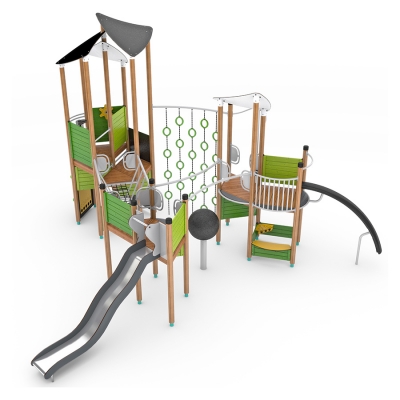 Αυτή είναι η απόλυτη διαδρομή περιπέτειας, μόνο που είναι πιο διασκεδαστική και χωρίς αποκλεισμούς! Τα παιδιά μπορούν να έχουν πρόσβαση σε αυτήν μέσω πολλαπλών μονάδων αναρρίχησης, αναπτύσσοντας έτσι τη δύναμή τους και τον συντονισμό χεριού-ματιού, ποδιού-ματιού. Μετά από μια γρήγορη ξεκούραση σε ένα από τα καταστρώματα, μπορούν να κατέβουν με την κυματιστή τσουλήθρα ή την ολοκαίνουργια τσουλήθρα Arco. Αυτός είναι ένας εξαιρετικός τρόπος για να χτίσετε αυτοπεποίθηση και να μάθετε να παίρνετε διαχειρίσιμα ρίσκα, αναπτύσσοντας παράλληλα μια καλή αίσθηση συντροφικότητας.