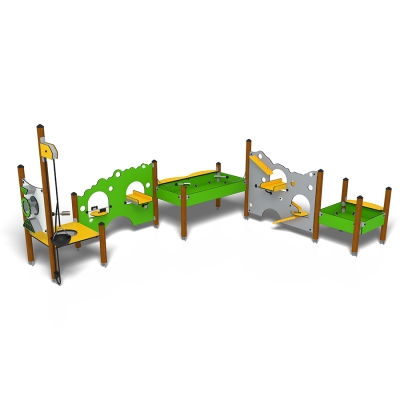 Η αμμοδόχος Sandviken προσφέρει μια ολοκληρωμένη και καθηλωτική διάταξη παιχνιδιού με άμμο, η οποία περιλαμβάνει ένα μεγάλο αμμοδοχείο , ένα μικρό αμμοδοχείο με κουτάλα άμμου, ένα μεγάλο και ένα μικρό βοηθητικό τραπέζι, ένα τραπέζι άμμου με μπολ, δύο μεγάλα διαδραστικά πάνελ άμμου, ένα μικρό διαδραστικό πάνελ άμμου και ένα ανυψωτικό άμμου. Ιδανικό για σχολεία, νηπιαγωγεία, δημόσιους χώρους και εμπορικές ή ψυχαγωγικές παιδικές χαρές, το Sandviken ενθαρρύνει τη δημιουργικότητα, την αισθητηριακή εξερεύνηση και το συνεργατικό παιχνίδι. Τα ποικίλα στοιχεία του υποστηρίζουν την ανάπτυξη των λεπτών κινητικών δεξιοτήτων, την επίλυση προβλημάτων και την κοινωνική αλληλεπίδραση, καθιστώντας το μια ξεχωριστή επιλογή για τον εμπλουτισμό των εξωτερικών περιβαλλόντων παιχνιδιού. Τα υπερυψωμένα αμμοδοχεία παρέχουν ευκολότερη πρόσβαση για χρήστες αναπηρικών αμαξιδίων, υποστηρίζοντας ένα πιο συμπεριληπτικό παιχνίδι. Οι χρωματικές αντιθέσεις που χρησιμοποιούνται σε αυτόν τον συνδυασμό βοηθούν επίσης στη βελτίωση της ορατότητας για παιδιά με προβλήματα όρασης.