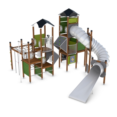 Το UniPlay Lycce είναι μια δυναμική μονάδα παιδικής χαράς γεμάτη με συναρπαστικά χαρακτηριστικά, σχεδιασμένη για παιδιά ηλικίας 7 ετών και άνω. Το τραπέζιο και το χωνί προκαλούν τους χρήστες να σκαρφαλώσουν, να μπουσουλήσουν και να εξερευνήσουν, προωθώντας τη δύναμη, την ισορροπία και τον συντονισμό. Οι λάτρεις της περιπέτειας μπορούν να σκαρφαλώσουν στον τοίχο αναρρίχησης και να κατέβουν μέσω του στύλου του πυροσβέστη ή της εμβληματικής τσουλήθρας, προσθέτοντας ενθουσιασμό και ποικιλία στο παιχνίδι τους. Διαδραστικά στοιχεία όπως ο λαβύρινθος και το τηλεσκόπιο ενθαρρύνουν την κοινωνική αλληλεπίδραση και εμπνέουν τη δημιουργικότητα, καθιστώντας το Lycce μια συναρπαστική προσθήκη σε πάρκα, σχολεία και παιδικές χαρές. Ιδανικό για την ενίσχυση της εξερεύνησης, του ενεργού παιχνιδιού και των ευφάνταστων περιπετειών.