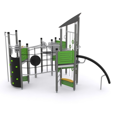 Το UniPlay Jilax είναι μια δυναμική κατασκευή παιδικής χαράς πολλαπλών χρήσεων με τρεις πύργους, σχεδιασμένη για παιδιά ηλικίας 5 ετών και άνω, που προσφέρει μια διεγερτική και διαδραστική εμπειρία παιχνιδιού. Η μοναδική τριγωνική του διαμόρφωση παρέχει πολλαπλές διαδρομές αναρρίχησης και έναν κεντρικό κοινωνικό χώρο, ενθαρρύνοντας το ενεργό παιχνίδι και την αλληλεπίδραση με τους συνομηλίκους. Τα παιδιά μπορούν να εξερευνήσουν διάφορα μονοπάτια, βοηθώντας τα να αναπτύξουν τη δύναμη, τον συντονισμό και την ισορροπία, ενώ παράλληλα ενισχύουν την αυτοπεποίθησή τους. Ιδανικό για πάρκα, σχολεία και παιδικές χαρές, το Jilax προσφέρει υψηλή αξία παιχνιδιού συνδυάζοντας σωματικές προκλήσεις με ευκαιρίες κοινωνικής ανάπτυξης.