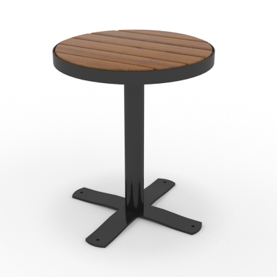 Το στρογγυλό τραπέζι Sofiero είναι ένα ευέλικτο και ανθεκτικό μικρό τραπέζι εξωτερικού χώρου με διάμετρο Ø600, ιδανικό για τη δημιουργία φιλόξενων κοινωνικών χώρων σε πάρκα, πλατείες και κοινόχρηστους χώρους. Σχεδιασμένο για να συνδυάζεται με οποιοδήποτε έπιπλο εξωτερικού χώρου από τη σειρά Sofiero, όπως οι καρέκλες, ή για να συμπληρώνει συνδυασμούς καμπυλωτών πάγκων, αυτό το τραπέζι αναδεικνύει κάθε εξωτερικό περιβάλλον με τον κλασικό στρογγυλό σχεδιασμό του. Ιδανικό για συγκεντρώσεις, γεύματα ή χαλαρές συναντήσεις, το στρογγυλό τραπέζι Sofiero είναι κατασκευασμένο από υλικά υψηλής ποιότητας για να αντέχει στις καιρικές συνθήκες όλο το χρόνο, καθιστώντας το μια πρακτική επιλογή για δημόσιους χώρους. Αυτή η παραλλαγή είναι ελεύθερη , το ξύλο είναι σε χρώμα καφέ και έχει μαύρο μεταλλικό σκελετό.