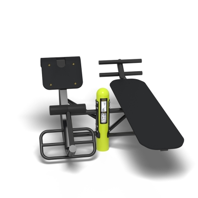 Ένας δυναμικός συνδυασμός δύο βασικών ασκήσεων: υπερέκταση και καθίσματα. Ενδυναμώνει τους μύες του κορμού, υποστηρίζει τα εσωτερικά όργανα και βελτιώνει την αναπνοή. Αναπτύσσει τη δύναμη του άνω μέρους του σώματος, βελτιώνοντας παράλληλα την ευλυγισία και την ευκινησία των αρθρώσεων. Ευέλικτο για καθίσματα, κοιλιακούς και ανυψώσεις ποδιών σε καθιστή θέση. Ελάχιστη συντήρηση και υψηλής αξίας προσθήκη σε οποιονδήποτε εξωτερικό χώρο γυμναστικής.