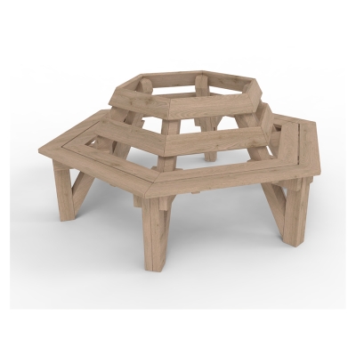 Τα έπιπλα εξωτερικού χώρου, όπως οι πάγκοι και τα τραπέζια, προσθέτουν μια φιλόξενη και κοινωνική ατμόσφαιρα σε κάθε εξωτερικό χώρο—ένα μέρος για συγκέντρωση, απόλαυση ή ξεκούραση. Αυτό το παγκάκι, σχεδιασμένο να περιβάλλει ένα δέντρο, ενισχύει την παρουσία του δέντρου παρέχοντας σκιερά καθίσματα κάτω από το θόλο του. Κατάλληλο για κορμούς δέντρων με διάμετρο έως 77 cm, το παγκάκι γίνεται ένα φυσικό σημείο εστίασης για την κοινότητα και την κοινωνική εμπλοκή σε εξωτερικούς χώρους.