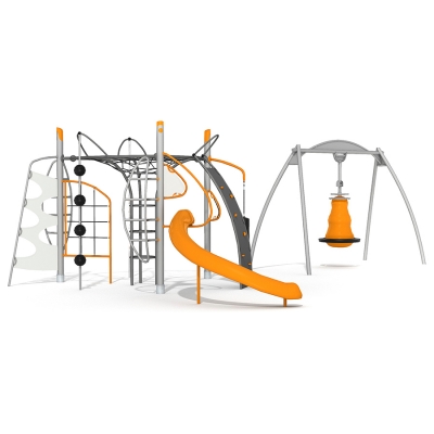 Η μονάδα παιχνιδιού Agito Vox διαθέτει μοντέρνο σχεδιασμό με καθαρές γραμμές και έντονα χρώματα, δημιουργώντας ένα εντυπωσιακό κεντρικό κομμάτι για κάθε χώρο παιχνιδιού. Η μοντέρνα αισθητική του αρέσει στα παιδιά και προσθέτει μια πινελιά κομψότητας στην παιδική χαρά. Το Agito Vox είναι φτιαγμένο για να αντέχει στις ακαμψίες του ενεργού παιχνιδιού και του εξωτερικού περιβάλλοντος. Είναι κατασκευασμένο με υλικά υψηλής ποιότητας, συμπεριλαμβανομένων στιβαρών μετάλλων και ανθεκτικών πλαστικών, εξασφαλίζοντας μακροχρόνια αντοχή και ασφάλεια.