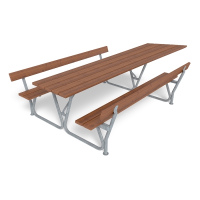 Το τραπέζι πικνίκ Ljung διαθέτει πλάτη και στις δύο πλευρές, παρέχοντας επιπλέον άνεση και καθιστώντας το μια φιλόξενη επιλογή για να απολαμβάνετε την ύπαιθρο. Ιδανικό για πάρκα, χώρους ανάπαυσης, σχολεία και οικιακούς χώρους, αυτό το τραπέζι πικνίκ προσφέρει ένα φιλόξενο σημείο για χαλάρωση, γεύματα και κοινωνικές συγκεντρώσεις. Ο άνετος σχεδιασμός του ενθαρρύνει τους ανθρώπους να καθίσουν αναπαυτικά, να χαλαρώσουν και να απολαύσουν τον καθαρό αέρα σε οποιοδήποτε δημόσιο χώρο. Αυτή η παραλλαγή έχει μήκος 2,2 μέτρα.