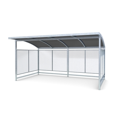 Η στέγη ποδηλάτων Nova είναι μια ανθεκτική και κομψή λύση αποθήκευσης, ιδανική για την προστασία των ποδηλάτων από τις καιρικές συνθήκες και την εξασφάλιση ασφαλούς, οργανωμένου χώρου στάθμευσης σε οποιοδήποτε εξωτερικό χώρο. Κατασκευασμένη με γαλβανισμένους στύλους από χάλυβα, διαφανή πάνελ και στιβαρή οροφή, αυτή η στέγη παρέχει εξαιρετική ανθεκτικότητα και αντοχή στα στοιχεία της φύσης, καθιστώντας την ιδανική για σχολεία, πάρκα, κατοικημένες περιοχές και δημόσιους χώρους. Σας προτείνουμε να προσθέσετε 2 σχάρες ποδηλάτων Gemini (8003537) για να χωρέσουν 12 ποδήλατα. Μπορεί επίσης να χρησιμοποιηθεί ως στέγη για καρότσια ή ως σταθμός διαλογής απορριμμάτων. Ο ανοιχτός αλλά δομημένος σχεδιασμός επιτρέπει την εύκολη πρόσβαση και ορατότητα, προωθώντας μια ασφαλή και βολική εμπειρία αποθήκευσης. Αυτή η παραλλαγή έχει θολωτή στέγη από κασσίτερο.