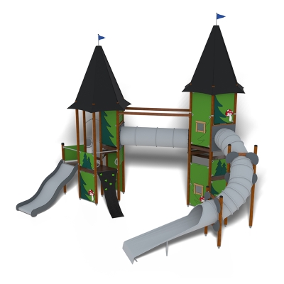 Το UniPlay Pieljekajse είναι μια συναρπαστική μονάδα παιχνιδιού με θέμα το δάσος, σχεδιασμένη για μικρούς λάτρεις της περιπέτειας, που προσφέρει ατελείωτες ευκαιρίες παιχνιδιού. Διαθέτει δίχτυ αναρρίχησης και ράμπα, έναν διασκεδαστικό σωλήνα για μπουσουλήματα και μια τσουλήθρα διπλού πλάτους. Το αποκορύφωμα είναι ο εντυπωσιακός ψηλός πύργος-δεντρόσπιτο με ψηλές στέγες και μια συναρπαστική τσουλήθρα. Με διαδραστικά στοιχεία παιχνιδιού σε όλο το χώρο, εμπνέει ενεργό, ευφάνταστο και κοινωνικό παιχνίδι σε ένα δυναμικό, εμπνευσμένο από τη φύση περιβάλλον.