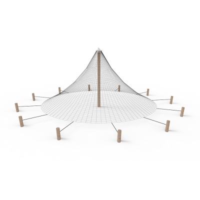 Αυτό το δίχτυ αναρρίχησης, σε σχήμα κώνου, προσφέρει μια συναρπαστική και απαιτητική εμπειρία παιχνιδιού για τα παιδιά. Καθώς σκαρφαλώνουν και σέρνονται προς την κορυφή, τα παιδιά εξασκούν τον συντονισμό και τη δύναμή τους. Η δομή βοηθά επίσης στη βελτίωση της χωρικής αντίληψης, καθώς τα παιδιά πλοηγούνται στον τρισδιάστατο χώρο. Ο σχεδιασμός ενθαρρύνει τη σωματική δραστηριότητα, ενισχύοντας τόσο την ατομική επιτυχία όσο και την κοινωνική αλληλεπίδραση.