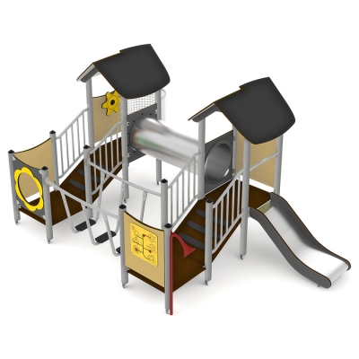 Το φωτεινό και πολύχρωμο σχεδιασμένο Amris ενθουσιάζει! Το εντυπωσιακό τούνελ που σέρνεται είναι σκοτεινό και μυστηριώδες, δημιουργώντας μια πρόκληση για τα μικρά παιδιά. Η γέφυρα βημάτων συνδέει επίσης τις 2 πλατφόρμες, απαιτώντας ισορροπία και συντονισμό για να φτάσετε στην άλλη πλευρά. Τα παιδιά μπορούν επίσης να μπουν στη μονάδα, καθώς οι στρογγυλές ανοιγόμενες οθόνες δελεάζουν τη φαντασία να φανταστείτε σπηλιές αλλά και τις καμπίνες. Περαιτέρω ευκαιρίες για προσποιητικό παιχνίδι και αλληλεπίδραση ενθαρρύνονται από τον περιστρεφόμενο τιμόνι του πλοίου, τον σωλήνα ομιλίας και τα πάνελ παιχνιδιού.