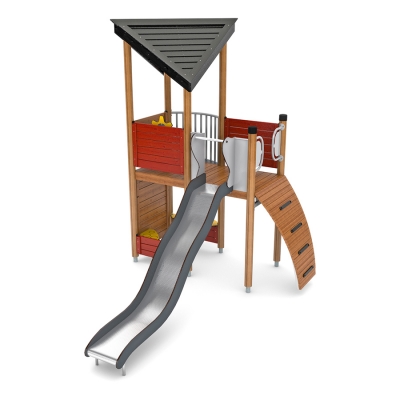 Το UniPlay Maver είναι ένα συμπαγές, πολυλειτουργικό σπιτάκι παιδικής χαράς σχεδιασμένο για παιδιά ηλικίας 5 ετών και άνω, προσφέροντας ένα μείγμα δημιουργικού παιχνιδιού ρόλων και σωματικών προκλήσεων. Ο προσβάσιμος χώρος στο ισόγειο και τα εύκολα στην πλοήγηση πλαίσια αναρρίχησης το καθιστούν συμπεριληπτικό για παιδιά διαφόρων ικανοτήτων να παίζουν μαζί. Ιδανικό για μικρότερους χώρους, το Maver συνδυάζει το ευφάνταστο και το ενεργό παιχνίδι σε έναν απλό αλλά ελκυστικό σχεδιασμό, καθιστώντας το μια εξαιρετική επιλογή για πάρκα, σχολεία και κοινοτικές παιδικές χαρές που αναζητούν υψηλή αξία παιχνιδιού σε ένα συμπαγές μέγεθος.