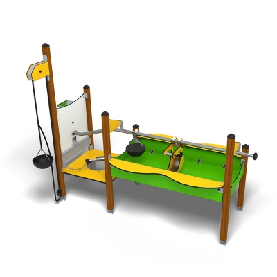 Η αμμοδόχος Tofta προσφέρει μια βελτιωμένη εμπειρία παιχνιδιού με άμμο με ένα μείγμα σταθερών και κινητών στοιχείων. Διαθέτει ένα μεγάλο αμμοδοχείο, δύο μεγάλα βοηθητικά τραπέζια, ένα μικρό διαδραστικό πάνελ άμμου, ένα τραπέζι άμμου με μπολ, έναν ανελκυστήρα άμμου και έναν κουβά άμμου και σκαφτικό τοποθετημένο σε ράγες. Ιδανικό για σχολεία, νηπιαγωγεία και δημόσιες παιδικές χαρές, το αμμοδοχείο Tofta ενθαρρύνει την πρακτική μάθηση, τη συνεργασία και το ευφάνταστο παιχνίδι. Τα διαδραστικά στοιχεία υποστηρίζουν την ανάπτυξη της λεπτής κινητικότητας, την επίλυση προβλημάτων και την ομαδική εργασία, καθιστώντας το μια εξαιρετική προσθήκη σε κάθε εξωτερικό χώρο παιχνιδιού που επικεντρώνεται στη δημιουργικότητα και την εξερεύνηση. Τα υπερυψωμένα αμμοδοχεία παρέχουν ευκολότερη πρόσβαση για χρήστες αναπηρικών αμαξιδίων, υποστηρίζοντας ένα πιο συμπεριληπτικό παιχνίδι. Οι χρωματικές αντιθέσεις που χρησιμοποιούνται σε αυτόν τον συνδυασμό βοηθούν επίσης στη βελτίωση της ορατότητας για παιδιά με προβλήματα όρασης.