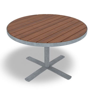 Το στρογγυλό τραπέζι Sofiero προσφέρει μια ευρύχωρη επιφάνεια διαμέτρου 1100 mm, καθιστώντας το ιδανικό για κοινωνικές συγκεντρώσεις και υπαίθριες δραστηριότητες. Αυτό το ευέλικτο τραπέζι συνδυάζεται αβίαστα με καρέκλες Sofiero ή καμπυλωτά παγκάκια για να δημιουργήσει φιλόξενες διατάξεις καθισμάτων σε πάρκα, αστικές πλατείες και χώρους ανάπαυσης. Σχεδιασμένο με γνώμονα την ανθεκτικότητα και το στυλ, η διαχρονική αισθητική και η στιβαρή κατασκευή του τραπεζιού εξασφαλίζουν μακροχρόνια χρήση σε δημόσιους χώρους, ενισχύοντας την εμπλοκή της κοινότητας και την απόλαυση σε εξωτερικούς χώρους. Αυτή η παραλλαγή είναι ανεξάρτητη, κατασκευασμένο από σκληρό ξύλο και γαλβανισμένο μεταλλικό σκελετό.