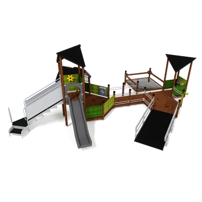 Σχεδιασμένο για προσβασιμότητα και γεμάτο συναρπαστικά στοιχεία, το UniPlay Yellowstone είναι μια ολοκληρωμένη και ευέλικτη κατασκευή παιχνιδιού που έχει σχεδιαστεί για να παρέχει μια διασκεδαστική και προσβάσιμη εμπειρία παιχνιδιού για παιδιά όλων των ικανοτήτων. Ο πύργος περιλαμβάνει μια τσουλήθρα και μια τιμονιέρα πλοίου, η οποία είναι προσβάσιμη με σημείο μεταφοράς και σκάλες χωρίς αποκλεισμούς. Η περιοχή του κάτω καταστρώματος επιτρέπει την πρόσβαση για αναπηρικά αμαξίδια σε μια περιοχή παιχνιδιών καταστρώματος με πολλά πάνελ παιχνιδιών και ένα μεγάλο δίχτυ για χαλάρωση. Τέλος, στο ισόγειο, τα παιδιά έχουν πρόσβαση σε σωλήνες ομιλίας. Υπάρχει κάτι για όλους!