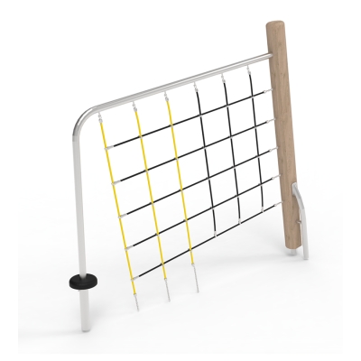 Αυτή η αναρρίχηση είναι μια μοντέρνα εκδοχή ενός Διχτυού Κάθετης Αναρρίχησης για αστικούς χώρους παιχνιδιού, προσφέροντας μια φιλόξενη ανάβαση με πολλαπλά σημεία πρόσβασης. Το ελαστικό βήμα και η Μπάρα καλωσορίζουν τους αναρριχητές όλων των δεξιοτήτων. Το κίτρινο στο δίχτυ όχι μόνο προσθέτει μια οπτική πινελιά, αλλά καθοδηγεί επίσης τους αναρριχητές μέσα από την κεκλιμένη πρόκληση, πυροδοτώντας τη φαντασία. Βοηθά στην ανάπτυξη των κινητικών δεξιοτήτων, του συντονισμού και της δύναμης των παιδιών. Δεν αφορά μόνο την αναρρίχηση, αλλά είναι και ένα σημείο συγκέντρωσης που ενθαρρύνει την ομαδική εργασία καθώς τα παιδιά περιηγούνται και χαλαρώνουν. Σχεδιασμένο με γνώμονα τα αστικά τοπία, ο σχεδιασμός του είναι ένας συνδυασμός απλότητας και κομψότητας, δημιουργώντας μια ελκυστική και ανθεκτική προσθήκη σε κάθε παιδική χαρά