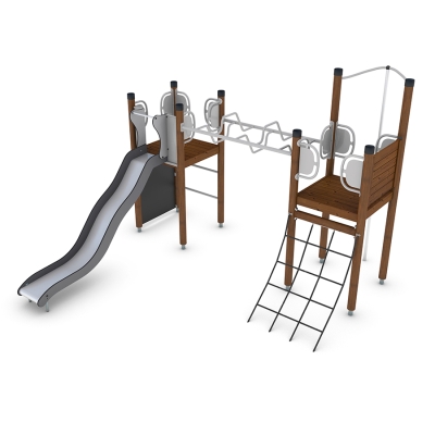 Το UniPlay Ossion είναι μια συναρπαστική μονάδα παιδικής χαράς πολλαπλών παιχνιδιών σχεδιασμένη για παιδιά ηλικίας 5 ετών και άνω, που προσφέρει μια ποικιλία τρόπων αναρρίχησης και εξερεύνησης. Με πολλαπλές επιλογές πρόσβασης, καθεμία από τις οποίες παρουσιάζει ένα μοναδικό επίπεδο δυσκολίας, τα παιδιά μπορούν να προκαλέσουν τον εαυτό τους βελτιώνοντας παράλληλα τη δύναμη, την ισορροπία και τον συντονισμό. Τα χαρακτηριστικά περιλαμβάνουν έναν τοίχο αναρρίχησης με λαβές, ένα δίχτυ αναρρίχησης που απαιτεί σταθερά χέρια και πόδια και μια σκάλα για κόλπα που δοκιμάζει το θάρρος και την ευκινησία. Αφού φτάσουν στην κορυφή, τα παιδιά μπορούν να απολαύσουν μια συναρπαστική κατάβαση μέσω της τσουλήθρας ή του συναρπαστικού στύλου πυροσβέστη. Ιδανικό για πάρκα, σχολεία και παιδικές χαρές, το Ossion προσφέρει υψηλή αξία παιχνιδιού μέσω ενεργού και περιπετειώδους παιχνιδιού.