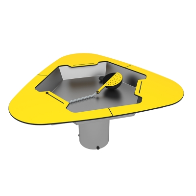 Το Τριγωνικό τραπεζάκι νερού είναι ένας αυτόνομος σταθμός παιχνιδιού με νερό, σχεδιασμένος για να ενθαρρύνει την πρακτική εξερεύνηση και την αισθητηριακή μάθηση. Το συμπαγές τριγωνικό του σχήμα το καθιστά ιδανικό για μικρές ομάδες παιδιών, ώστε να συμμετέχουν σε συνεργατικό παιχνίδι από πολλαπλές πλευρές. Κατάλληλο για σχολεία, νηπιαγωγεία, δημόσια πάρκα και εμπορικές ή ψυχαγωγικές παιδικές χαρές, αυτό το ανθεκτικό τραπέζι υποστηρίζει την ανάπτυξη λεπτών κινητικών δεξιοτήτων, της δημιουργικότητας και της κοινωνικής αλληλεπίδρασης μέσω πιτσιλίσματος, έκχυσης και πειραματισμού με νερό. Μια εξαιρετική προσθήκη σε κάθε εξωτερικό χώρο παιχνιδιού που στοχεύει στην ενίσχυση της διαδραστικής μάθησης.