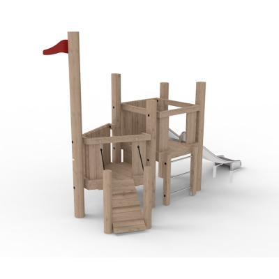 Αυτό το σύστημα πύργων έχει σχεδιαστεί σαν πλοίο. Οι δύο διασυνδεδεμένοι πύργοι δημιουργούν την αίσθηση ότι βρίσκεστε σε πλοίο και παρέχουν εξαιρετικές ευκαιρίες παιχνιδιού για διάφορες ηλικιακές ομάδες προσχολικής ηλικίας. Οι πύργοι συνδυάζουν το παιχνίδι με τις κινητικές δεξιότητες και την προπόνηση δύναμης. Οι δύο επιλογές αναρρίχησης, μια κάθετη σκάλα και μια κεκλιμένη ράμπα, προσφέρουν κατάλληλες προκλήσεις για αυτήν την ηλικιακή ομάδα. Ανυψωμένα από το έδαφος, τα παιδιά μπορούν να απολαύσουν τη θέα πριν κατέβουν την τσουλήθρα.