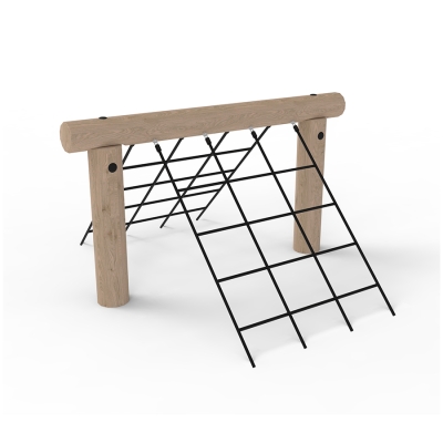 Η Αναρρίχηση με δίχτυ προσφέρει στα παιδιά μια απαιτητική και διασκεδαστική εμπειρία, όπου δοκιμάζονται η ισορροπία και ο συντονισμός. Δύο δίχτυα εκτείνονται από το έδαφος μέχρι την κεντρική δοκό, παρέχοντας ένα ποικίλο ταξίδι αναρρίχησης. Καθώς τα παιδιά περιηγούνται μέσα στα δίχτυα, εξασκούν τόσο τις κινητικές δεξιότητες όσο και την κρίση απόστασης. Η πάνω δοκός προσθέτει μια επιπλέον διάσταση, καθώς τα παιδιά πρέπει να διαχειρίζονται τόσο το δίχτυ όσο και τη δοκό κατά τη διάρκεια της αναρρίχησής τους. Οι διαφορετικές υφές και τα υλικά του εξοπλισμού οξύνουν τις αισθήσεις τους. Πολλά παιδιά μπορούν να παίξουν ταυτόχρονα, προωθώντας τις κοινωνικές αλληλεπιδράσεις, ειδικά όταν συναντιούνται στη δοκό και πρέπει να αποφασίσουν προς τα πού θα πάνε.