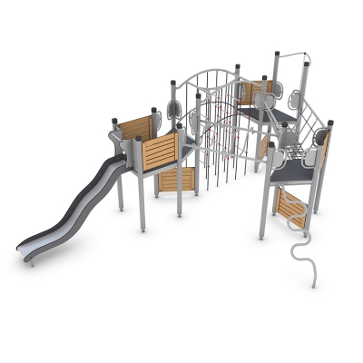 Το UniPlay Kimber είναι μια συναρπαστική κατασκευή παιδικής χαράς πολλαπλών χρήσεων με τρεις πύργους, σχεδιασμένη για παιδιά ηλικίας 5 ετών και άνω, που συνδυάζει την περιπέτεια και το ενεργό παιχνίδι με την ευφάνταστη εξερεύνηση. Διαθέτοντας μια ταλαντευόμενη γέφυρα, μια αναρριχητική ζούγκλα, έναν φιδίσιο αναρριχητή, μια κυματιστή τσουλήθρα και ένα σωλήνα πυροσβέστη, παρέχει μια ποικιλία ευκαιριών παιχνιδιού που ενισχύουν τη δύναμη, τον συντονισμό και την ισορροπία. Ιδανική για την ενθάρρυνση της κοινωνικής αλληλεπίδρασης και της ομαδικής εργασίας, η Kimber είναι η ιδανική επιλογή για πάρκα, σχολεία και παιδικές χαρές που αναζητούν υψηλή αξία παιχνιδιού. Ο ελκυστικός σχεδιασμός της εμπνέει τη δημιουργικότητα και εξασφαλίζει ατελείωτη διασκέδαση για τα περιπετειώδη παιδιά.