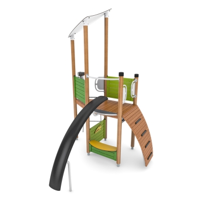 Μικρό αλλά γεμάτο επιλογές παιχνιδιού, το Gumbo προσφέρει μια καλή ισορροπία μεταξύ σωματικής δραστηριότητας και κοινωνικού παιχνιδιού. Παιδιά όλων των ικανοτήτων μπορούν να συμμετάσχουν στα πιο ήσυχα παιχνίδια που διατίθενται στο ισόγειο, ενώ όσοι αναζητούν συγκινήσεις θα αντιμετωπίσουν τα πλαίσια αναρρίχησης ή θα κάνουν μια συναρπαστική βόλτα με τη τσουλήθρα Arco. Διασκεδαστικά αξεσουάρ όπως το τιμόνι και το τηλεσκόπιο θα πυροδοτήσουν τη φαντασία τους και θα μετατρέψουν αυτή την απλή μονάδα σε ένα μαγευτικό πλοίο.