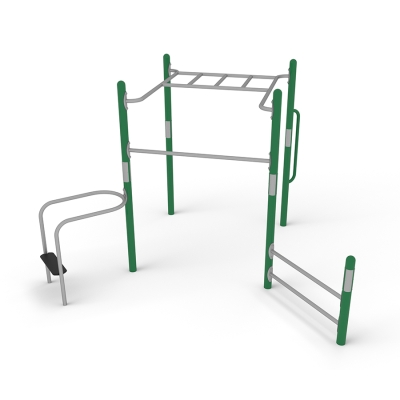 Το Multi Fitness Frame είναι μια ευέλικτη μονάδα γυμναστικής εξωτερικού χώρου που απευθύνεται σε μια ποικιλία χρηστών, από εκείνους που αναζητούν παραδοσιακές ασκήσεις με το βάρος του σώματος έως εκείνους που ασκούνται σε γυμναστική. Σχεδιασμένο για έως και 13 διαφορετικές ασκήσεις χωρίς να απαιτείται πρόσθετος εξοπλισμός, αυτό το πόλυ-λειτουργικό πλαίσιο υποστηρίζει μια προπόνηση ολόκληρου του σώματος και προάγει τη δύναμη, την ευλυγισία και την αντοχή. Κατασκευασμένο για ανθεκτικότητα και χαμηλή συντήρηση, το Multi Fitness Frame είναι μια εξαιρετική, οικονομική προσθήκη σε πάρκα, μονοπάτια γυμναστικής και εξωτερικούς χώρους γυμναστικής.