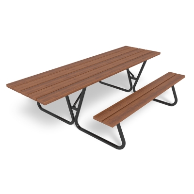 Το τραπέζι πικνίκ Olvon είναι μια ευέλικτη και προσβάσιμη επιλογή καθισμάτων εξωτερικού χώρου, ιδανική για πάρκα, σχολικές αυλές, κατοικημένες περιοχές και χώρους ανάπαυσης. Με εκτεταμένη άκρη τραπεζιού στη μία πλευρά, έχει σχεδιαστεί για να είναι προσβάσιμο από αναπηρικά αμαξίδια, επιτρέποντας σε όλους να απολαμβάνουν άνετα τις υπαίθριες συγκεντρώσεις. Κατασκευασμένο από υλικά υψηλής ποιότητας, το Olvon είναι κατασκευασμένο για αντοχή, με στιβαρό σκελετό και ανθεκτική επιφάνεια τραπεζιού και καθίσματα που αντέχουν στα στοιχεία του εξωτερικού χώρου. Πάρτε το καλάθι πικνίκ σας και απολαύστε στο έπακρο τον καθαρό αέρα και την απόλαυση της κοινότητας με το τραπέζι πικνίκ Olvon! Αυτή η παραλλαγή είναι προσβάσιμη από αναπηρικά αμαξίδια, σε χρώμα καφέ με μαύρο μεταλλικό σκελετό.