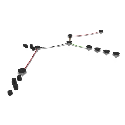 Η ισορροπία σχοινιού Montedra είναι ένας μεγάλος συνδυασμός μονοπατιών σχεδιασμένος να προσφέρει ποικίλη πρόσβαση, συναρπαστικές διαδρομές και προοδευτικές προκλήσεις. Περιλαμβάνει τέσσερα σχοινιά σε διαφορετικά μήκη - 2μ, 3μ και 4μ - καθώς και το ογκώδες σχοινί Jungle Rope για πρόσθετη ποικιλία. Οι χρήστες μπορούν να εισέλθουν στη διαδρομή μέσω σκαλοπατιών πλατφόρμας ή λαστιχένιων κολόνων που έχουν τοποθετηθεί σε διαφορετικά ύψη, παρέχοντας πολλαπλούς τρόπους εκκίνησης και αυξάνοντας τη σωματική πρόκληση. Κάθε σχοινί προσφέρει μια μοναδική εμπειρία, επιτρέποντας σε χρήστες διαφορετικών επιπέδων δεξιοτήτων να εξερευνήσουν, να δοκιμάσουν την ισορροπία τους και να αναπτύξουν τον συντονισμό τους. Το Slackline Montedra είναι ιδανικό για πάρκα, παιδικές χαρές, σχολεία ή εξωτερικούς χώρους γυμναστικής που επιθυμούν να υποστηρίξουν το ενεργό παιχνίδι και την ανάπτυξη δεξιοτήτων μέσω ενός αρθρωτού και συναρπαστικού μονοπατιού.